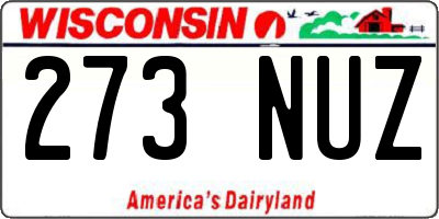 WI license plate 273NUZ