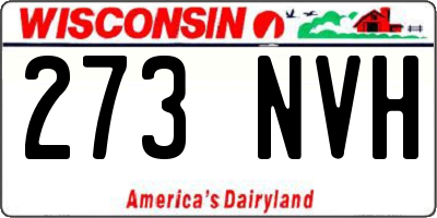 WI license plate 273NVH