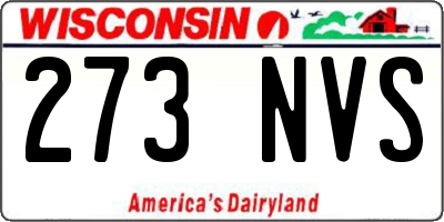 WI license plate 273NVS