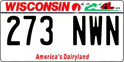 WI license plate 273NWN