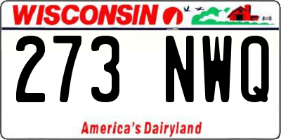 WI license plate 273NWQ
