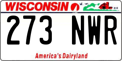 WI license plate 273NWR