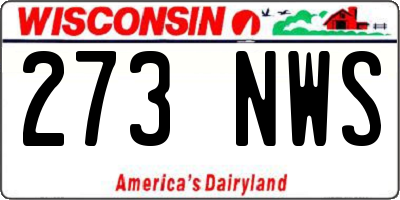 WI license plate 273NWS