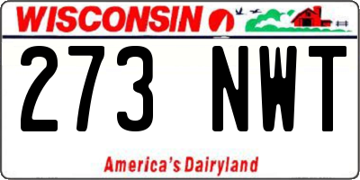 WI license plate 273NWT