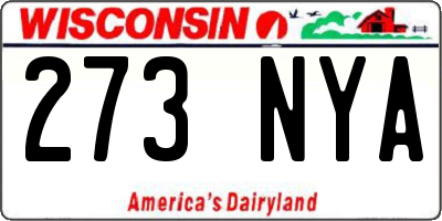 WI license plate 273NYA