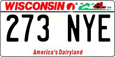 WI license plate 273NYE