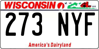 WI license plate 273NYF