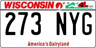 WI license plate 273NYG