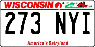 WI license plate 273NYI