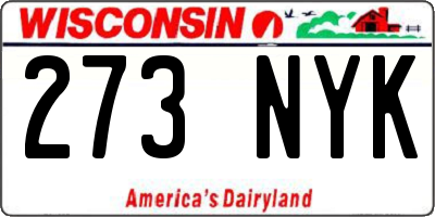 WI license plate 273NYK