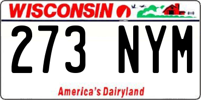 WI license plate 273NYM