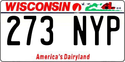 WI license plate 273NYP