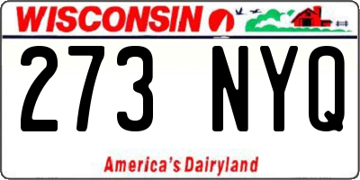 WI license plate 273NYQ