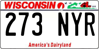 WI license plate 273NYR