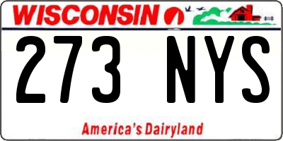 WI license plate 273NYS