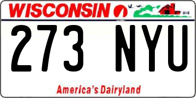 WI license plate 273NYU
