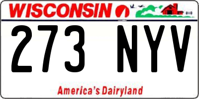 WI license plate 273NYV