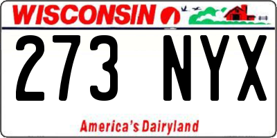WI license plate 273NYX