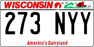 WI license plate 273NYY