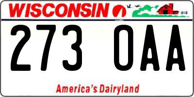 WI license plate 273OAA