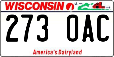WI license plate 273OAC