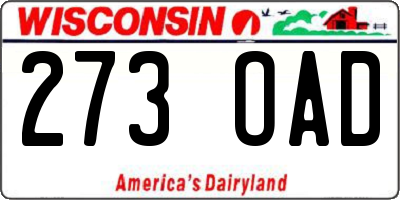 WI license plate 273OAD