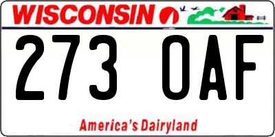WI license plate 273OAF