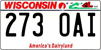 WI license plate 273OAI