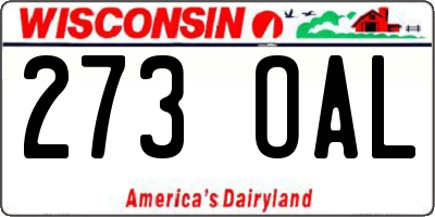 WI license plate 273OAL