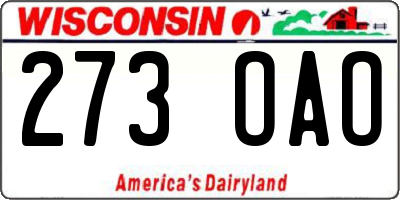 WI license plate 273OAO