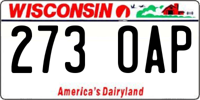 WI license plate 273OAP