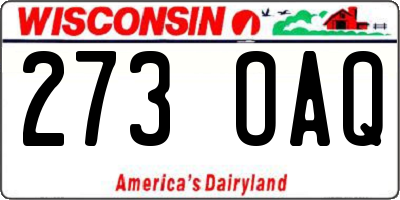 WI license plate 273OAQ