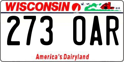 WI license plate 273OAR