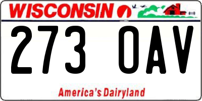 WI license plate 273OAV