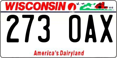 WI license plate 273OAX