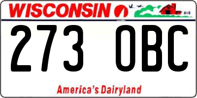 WI license plate 273OBC
