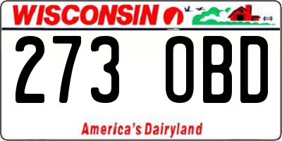 WI license plate 273OBD