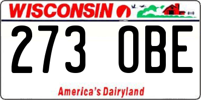 WI license plate 273OBE