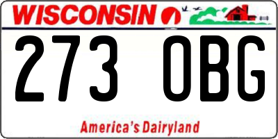 WI license plate 273OBG