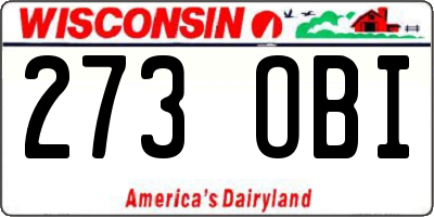 WI license plate 273OBI