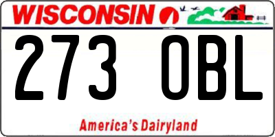 WI license plate 273OBL