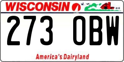 WI license plate 273OBW