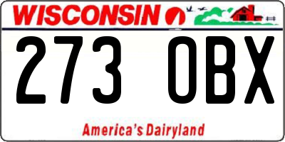 WI license plate 273OBX