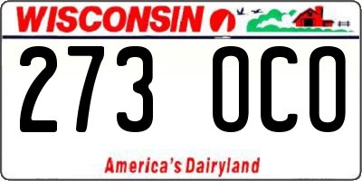 WI license plate 273OCO