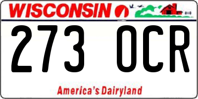 WI license plate 273OCR