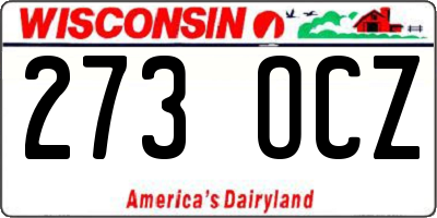 WI license plate 273OCZ