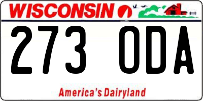 WI license plate 273ODA