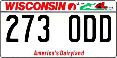 WI license plate 273ODD