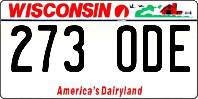 WI license plate 273ODE
