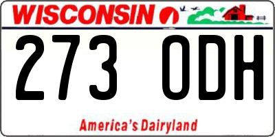 WI license plate 273ODH